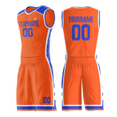 Custom Orange Basketball Uniform Personailzed Printed Athletic Mesh Jersey